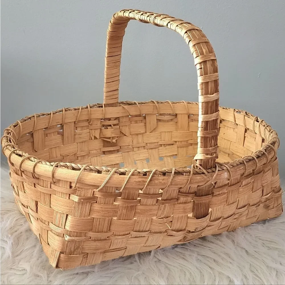 Handcrafted wicker basket vintage